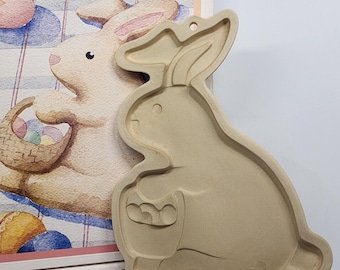 Easter Bunny Superstone Cookie Mold by Sassafras, 1996, VTG, Made in USA In Box