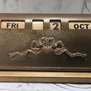 PARK SHERMAN ブラス製 デスクトップ パーペチュアルカレンダー Park Sherman Perpetual Calendar - Etsy