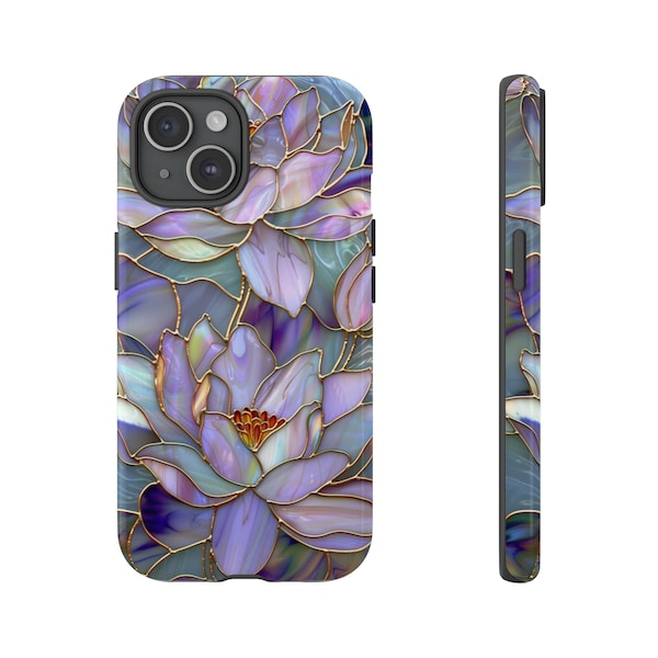 Flower Stained Glass Phone Case for iPhone 15 14 13 12 11 Pro Max X XR XS Samsung Galaxy S23 S24 S22 S21 Plus Ultra Google Pixel 8 7 6 5 Pro