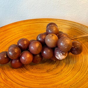Vintage Italian Heavy Carved Marble Alabaster Fruit Grape Bunch Sculpture | Alabaster Grape Clusters Figurine