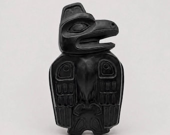 Haida Indian Thunderbird-bedelplaquette | Canadese sjamaan Thunderbird bedel muurhanger | Handgemaakt door Thorn Arts LEES BESCHADIGD