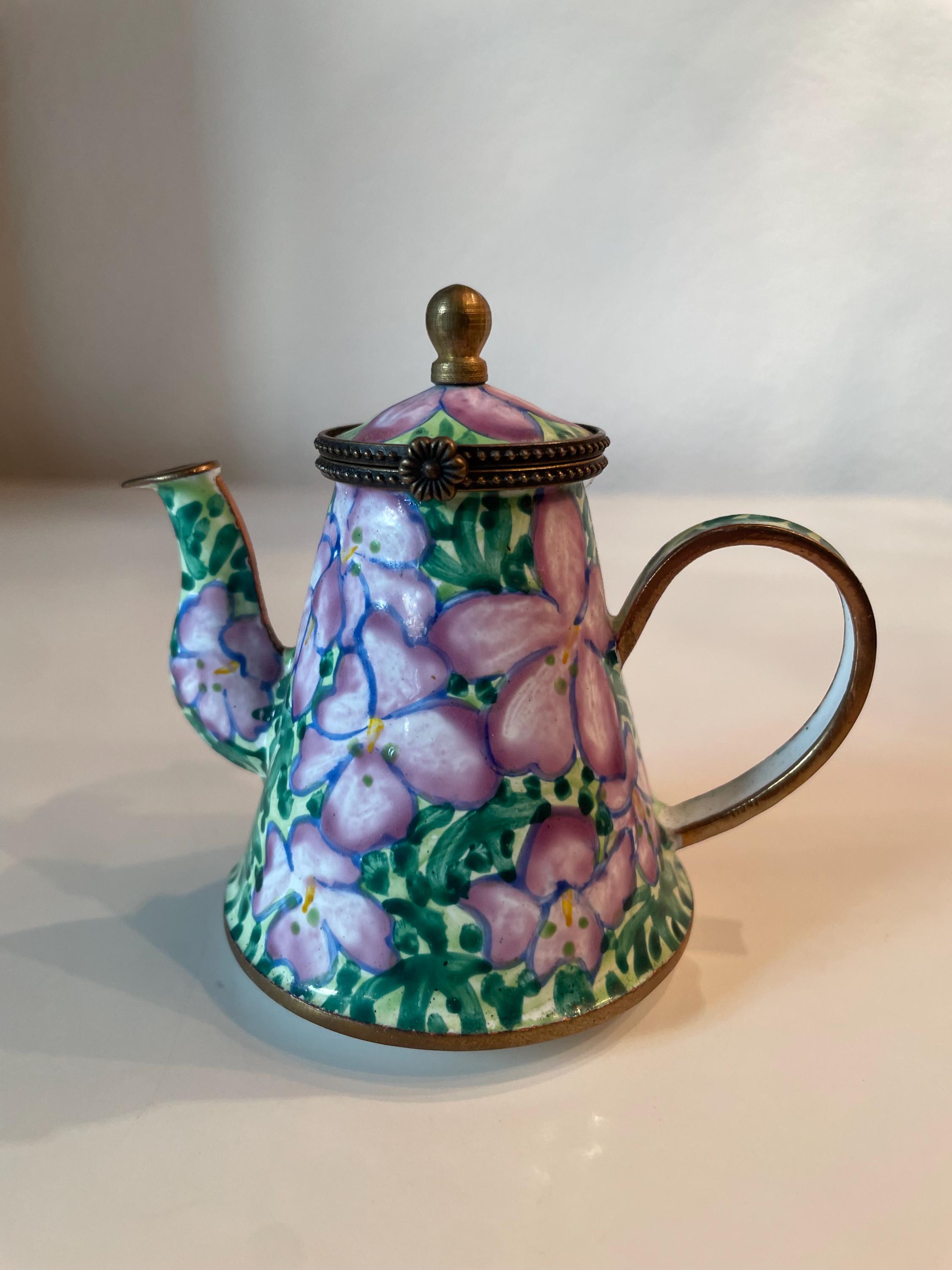 Kevin Chen Cloissonne Miniature Tea Pot 2000 - Etsy
