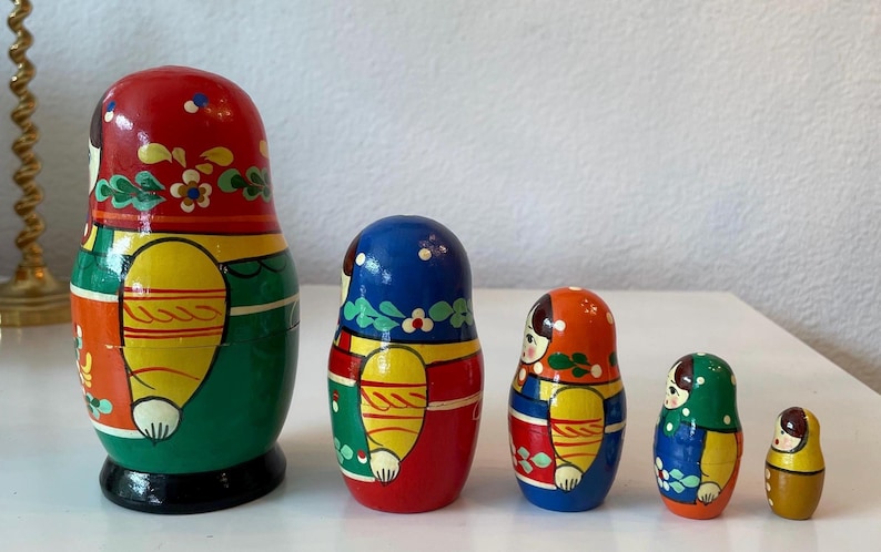 Muñecas Matrioska Rusas De Madera Con Animales – Set De 6 Capas Apilables, Juguete Educativo Y Decoración Para Hogar, Cumpleaños Y Oficina