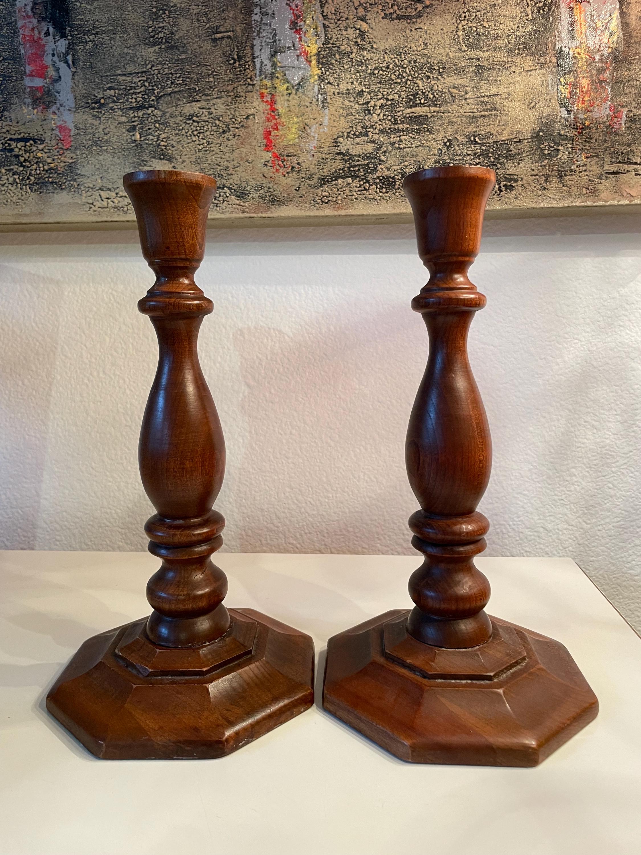ヴィンテージ木製キャンドルホルダー - 2個セット - Etsy 日本