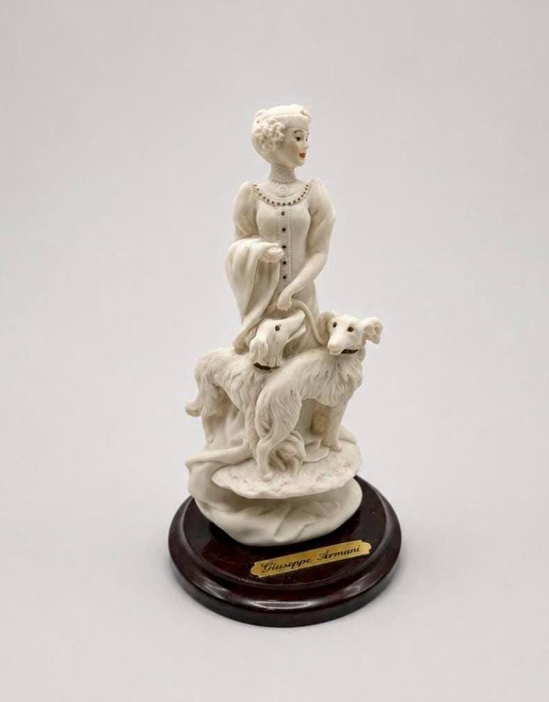 Vintage 1993 Giuseppe Armani Lady With Dogs Porcelain Figurine - Etsy