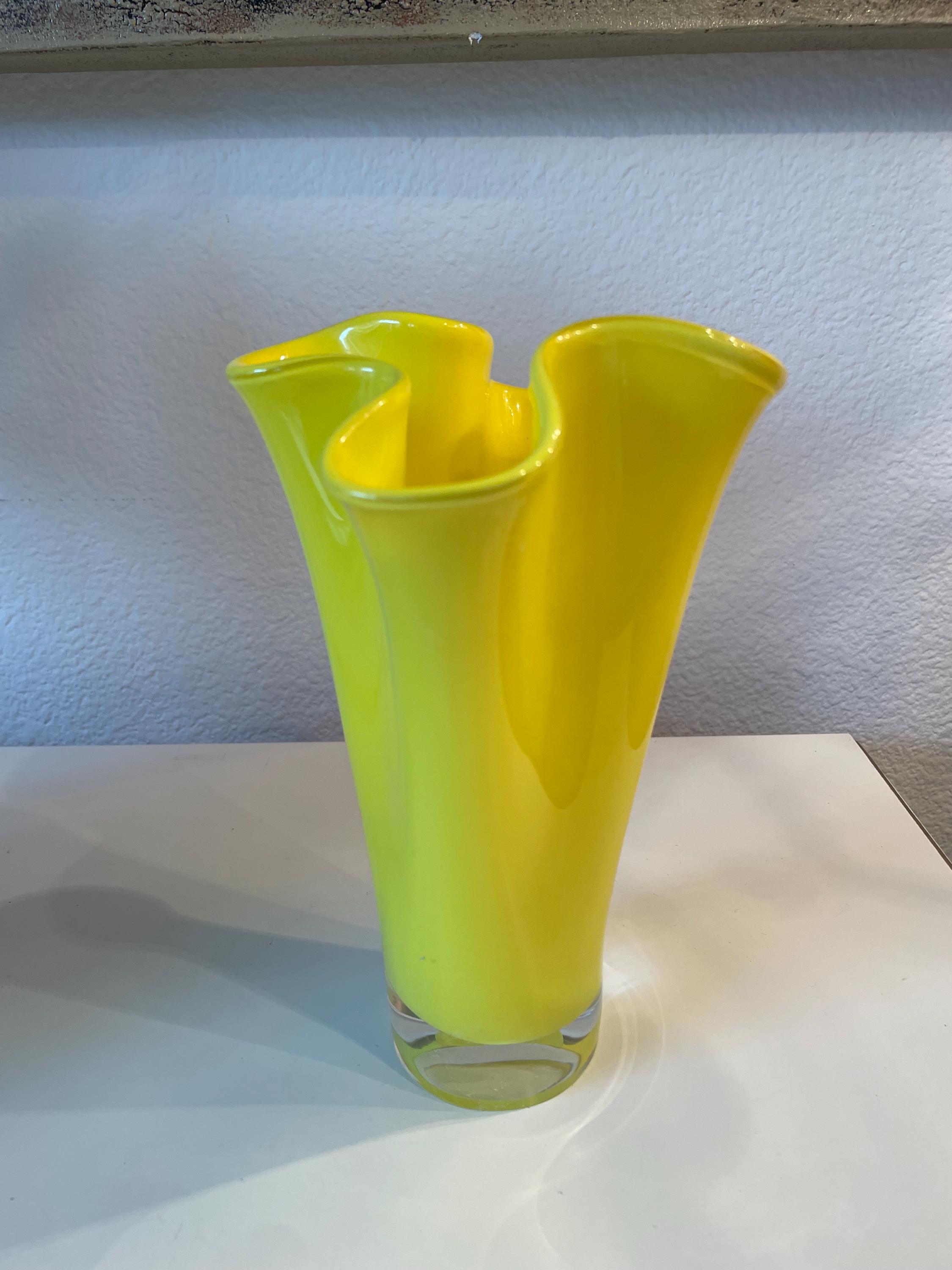 Yellow glass vase - Etsy 日本
