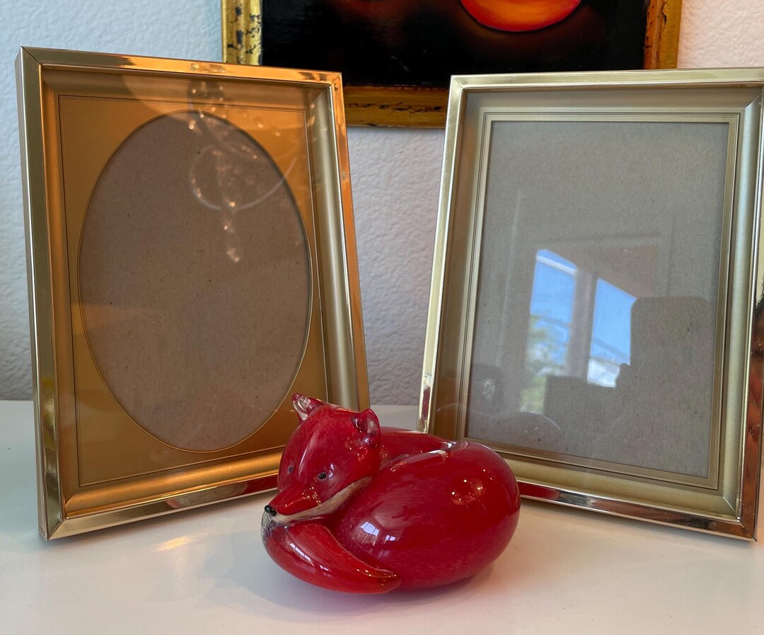 Vintage Decorative Gold Metal Frames Lot of 2 | Oval Gold Metal Mat ...