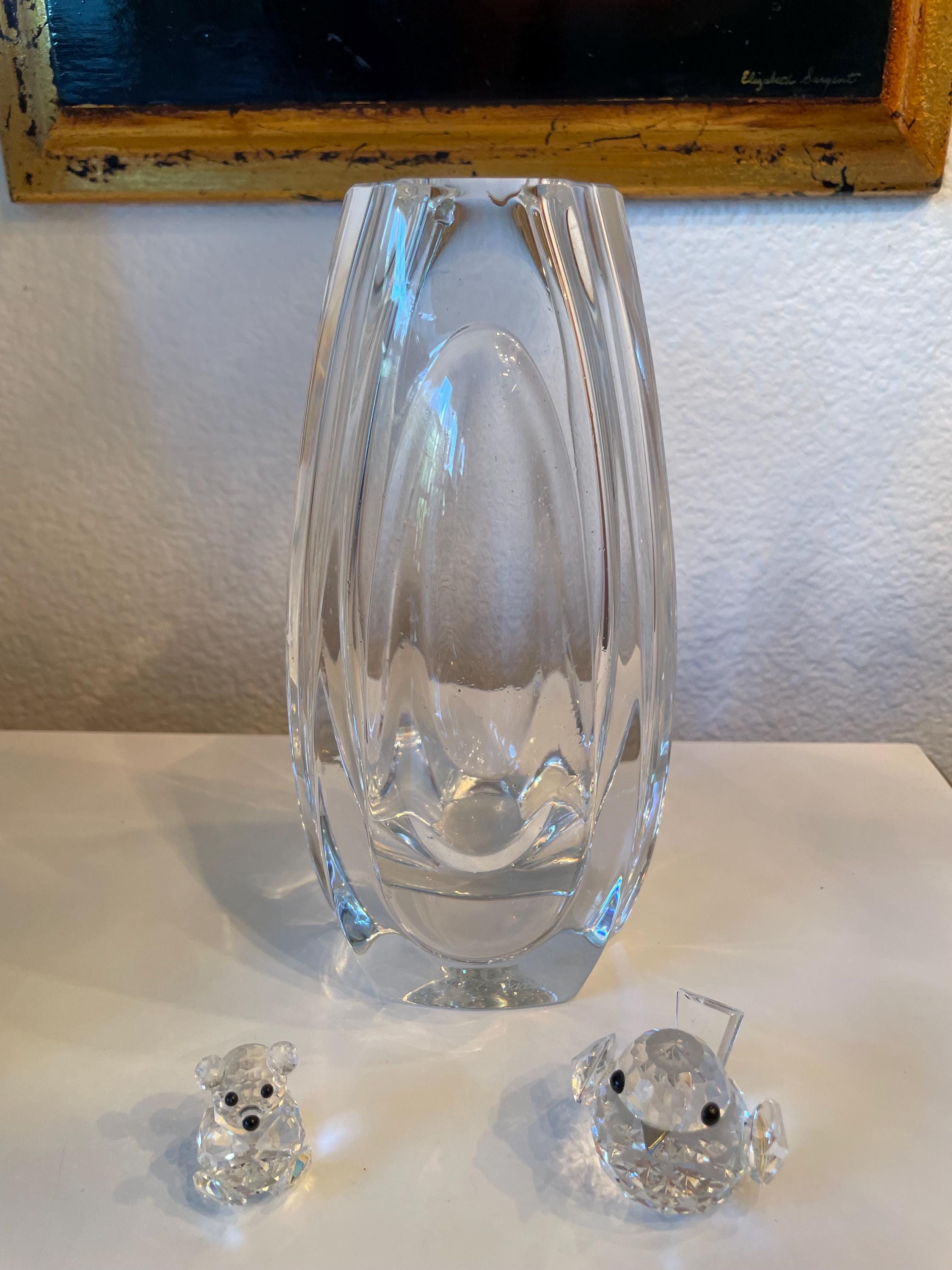 Baccarat Hand Blown Crystal Vase Hexagon | Art Deco Lead Crystal