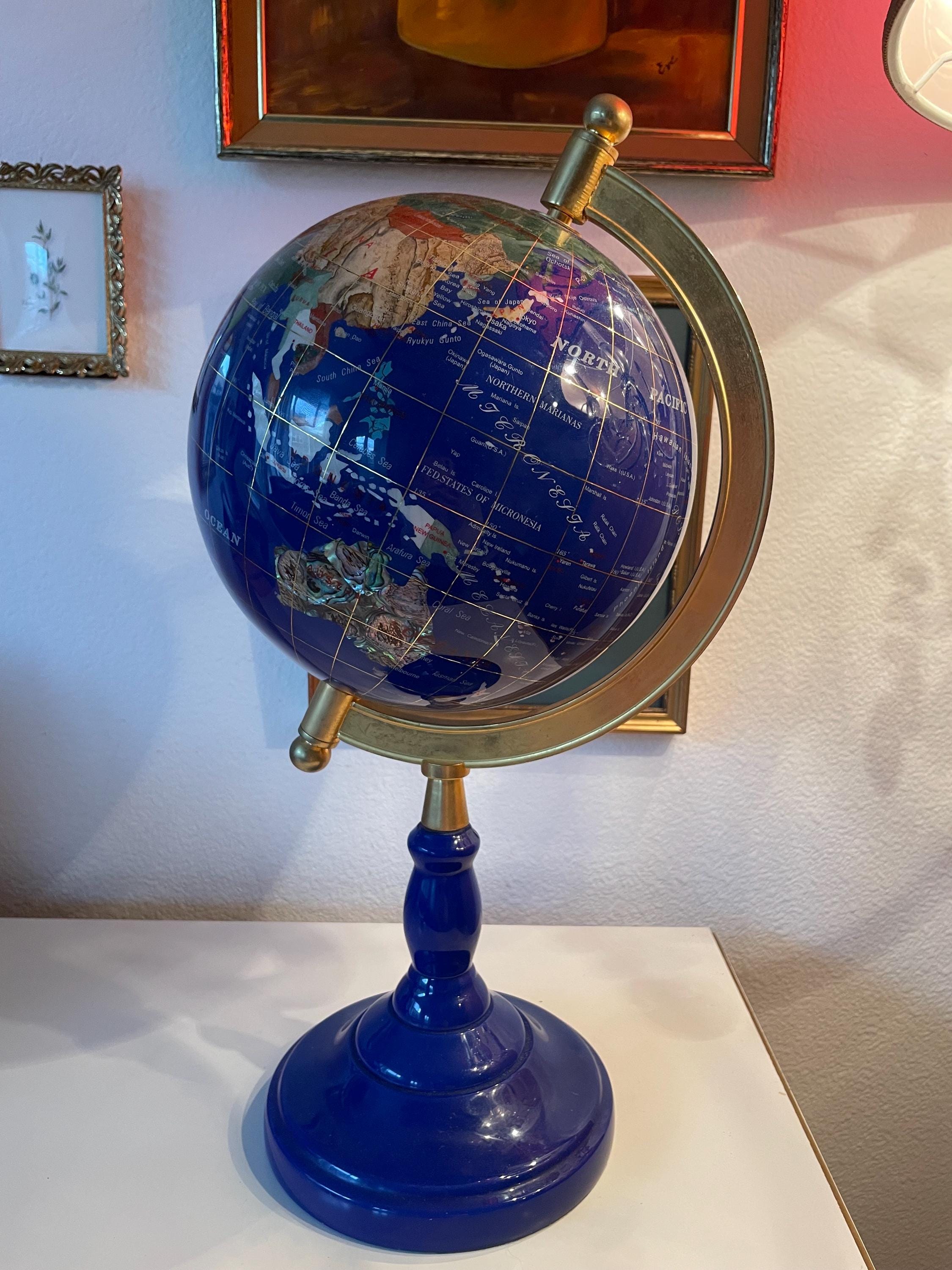 Esfera Armilar De Latón Sobre Base De Madera - Decoración