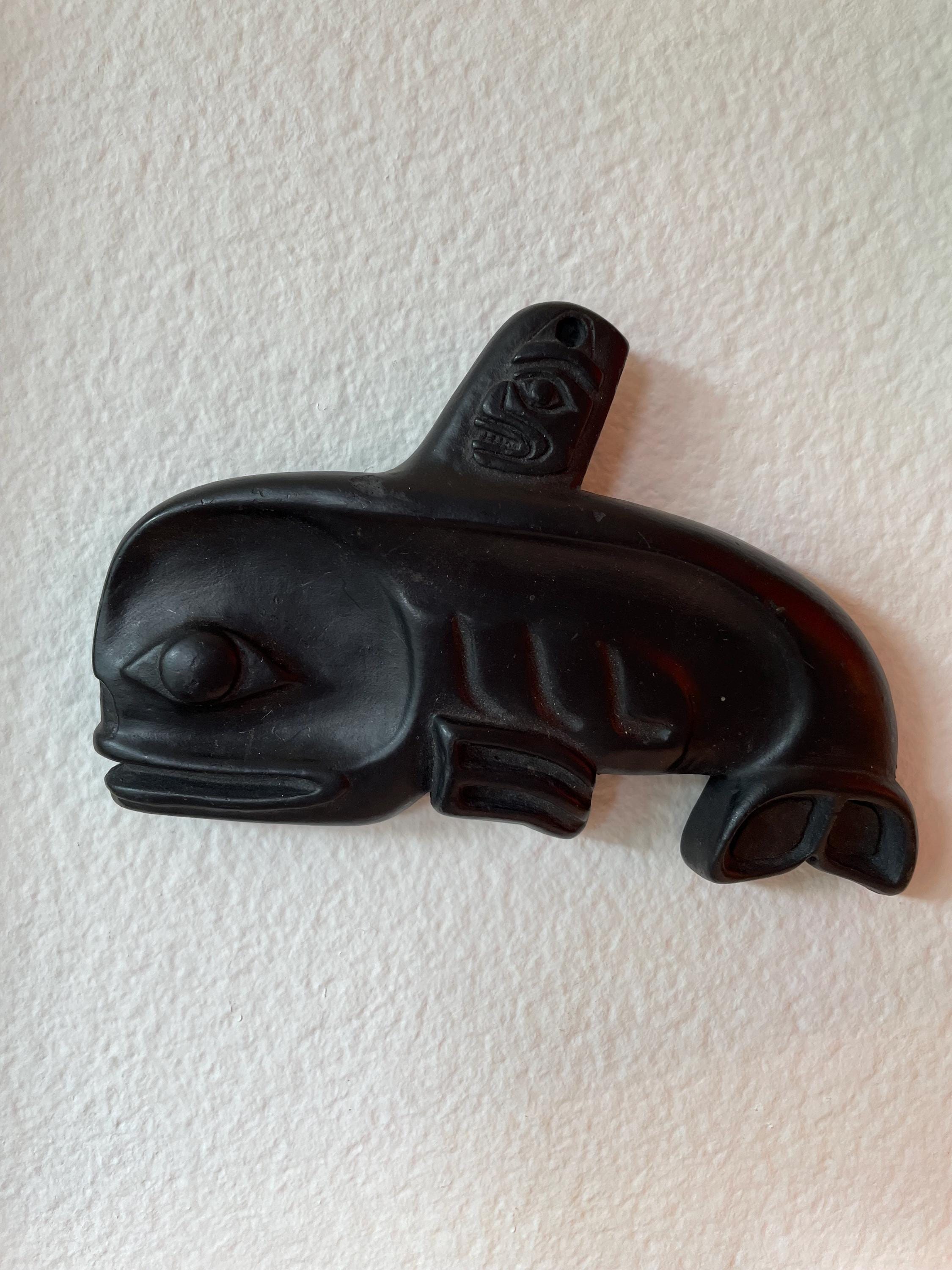 Thorn arts  ソープストーン 熊　置物　カナダ Vintage Thorn Arts Bear Carved Sculpture Soapstone Signed