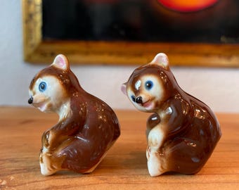 Vintage Bone China Shiken Brown Bears Figurine Japan Lot of 2 - Etsy