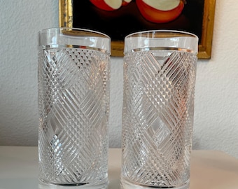 Ralph Lauren Crystal ARGYLE Highball Glasses Germany Set Of 2