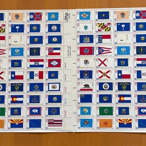 US Bicentennial State Flags 13 cent stamps | Bicentennial Era 1776 to 1976 | United States Stamps
