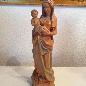 Anri Wood Carved Mary Statue - Etsy