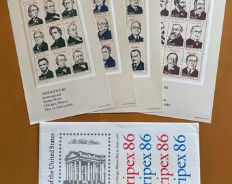 Mint Presidents of the United States Commemorative Stamps 1986 Ameripex
