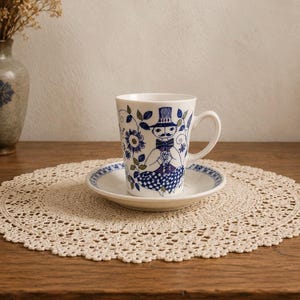 Turi Design Lotte Cup Saucer | Vintage Norwegian Handpainted Silkscreen Tea Set