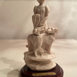 ジュゼッペ アルマーニ　イタリア「貴婦人と犬」アールデコ風　陶器人形　置物 This item is unavailable - Etsy