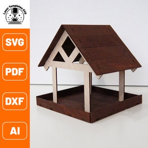Laser cut Feeder | Bird house laser cut svg | SVG Dxf Ai pdf | Bird Box Plans | Laser cut files 3mm
