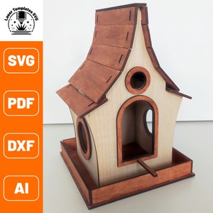 Laser cut Feeder | Bird house laser cut svg | SVG Dxf Ai pdf | Bird Box Plans | Laser cut files 3mm