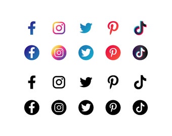 Social Media Svg, Icone dei social media, Social Media Png, Icone Svg, Facebook, Icona di Instagram, Icone circolari, Download istantaneo
