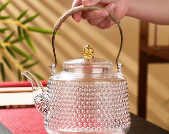 Teapot,glass teapot,thick heat-resistant glass teapot, flower teapot, large-capacity teapot, glass tea set,  afternoon tea set, fruit teapot