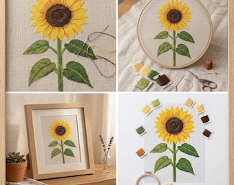 Modern Sunflower Cross Stitch Pattern