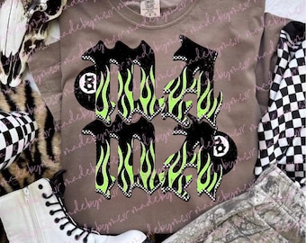 Edgy Mama Sweatshirt: Flame & Checkered Graphic Tee