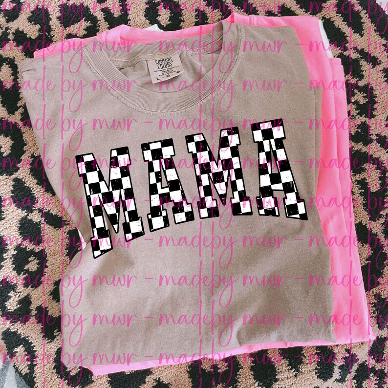 Checkered Mama T-shirt: Oversized Comfort Tee image 4