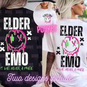 Elder Emo PNG, Edgy Mama, Edgy Design, Tshirt Design, Digital Download, Instant Download, Emo Phase