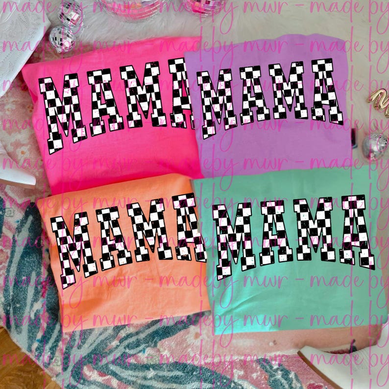 Checkered Mama T-shirt: Oversized Comfort Tee image 1