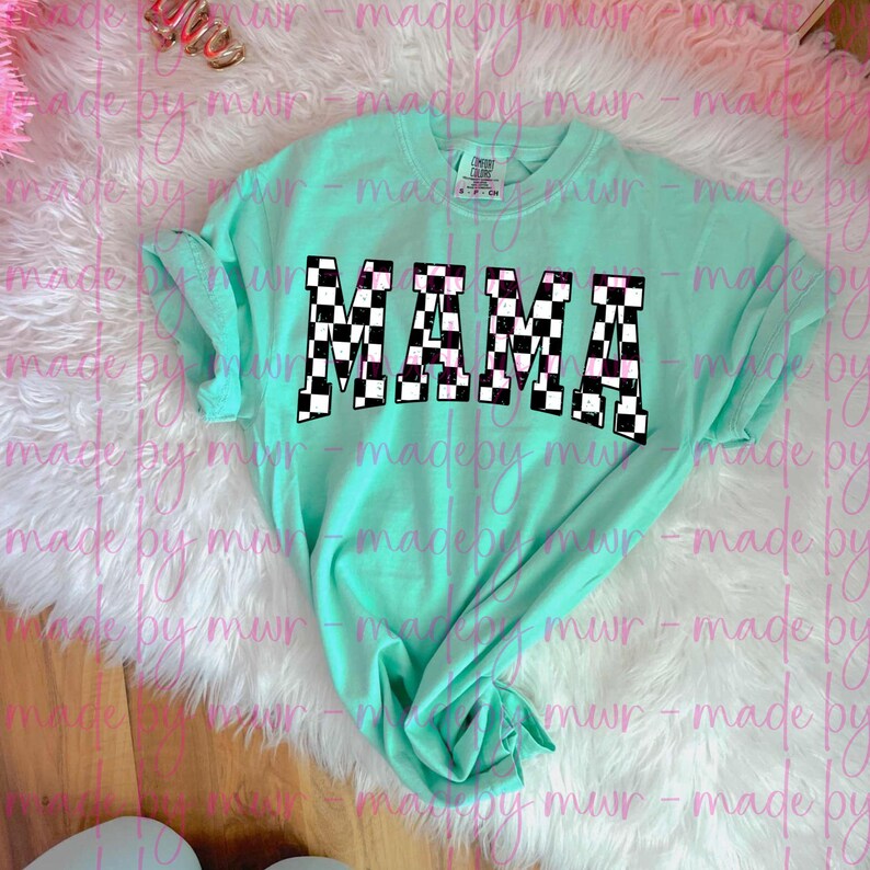 Checkered Mama T-shirt: Oversized Comfort Tee image 3