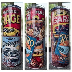 Classic Car Gift, Gift for Him, Garage Tumbler, Rustic Garage, Find me in the garage, Car Show, Retro Cars, Classic Car Tumbler, Fathers Day