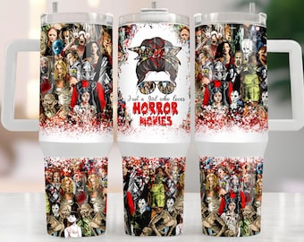 Horror Movie Tumbler: 40oz Stainless Steel Halloween Cup