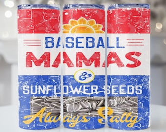 Vaso Baseball Mama de 20 oz: Diseño de semillas de girasol