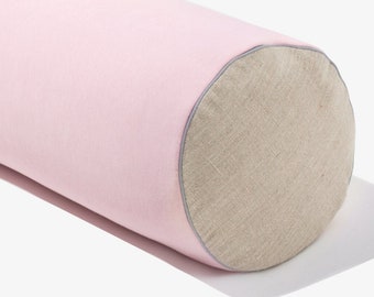 Yoga Große Rolle Bolster Buchweizen Meditationskissen Entspannung Relax Schlafkissen Yin Yoga 20x60 Pink Puderpink Rosa Baumwolle Leinen