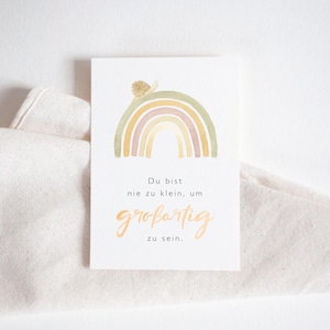 Postkarte Geburtstag A6 Du bist nie zu klein um großartig zu sein Postkarte Geburtstag Geburtstagskarte Geschenk Liebesworte Inspiration