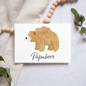 Postkarte A6 Papabär Babybär Karte Familie Kinder Postkarte Geburtstag Geburtstagskarte Papa Geburtstagskarte Postkarte Vatertag Tierkarte
