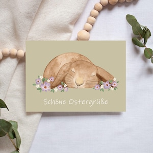 Postkarte A6 Ostern Hase Blumenwiese Karte Kinder Postkarte Geburtstag Geburtstagskarte Geburtstagsgeschenk Geschenk Frühling Tierkarte