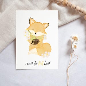 Postkarte Geburtstag A6 Fuchs Postkarte Kinder Postkarte Geburtstag Geburtstagskarte Geburtstagsgeschenk Tierkarte Waldtiere Blumen