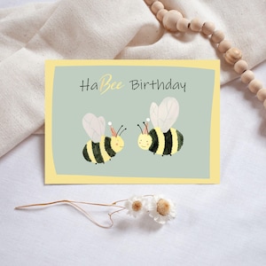 Postkarte A6 Geburtstag Bienen Habee Birthday Happy Birthday Karte Kinder Postkarte Geburtstag Geburtstagskarte Geschenk Tierkarte Frühling