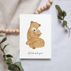 Postkarte A6 Geburtstag Ich hab dich gern Karte Kinder Postkarte Geburtstag Geburtstagskarte Postkarte Geschwister Postkarte Freunde Liebe