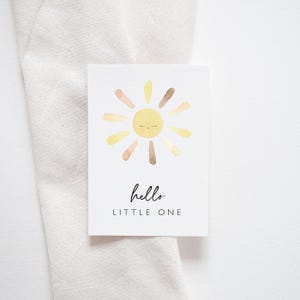 Postkarte Geburt Sonne hello little one Postkarte Kinder Postkarte Geburt Geburtskarte Geburtsgeschenk Geburt Geschenk Geburt