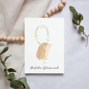 Postkarte A6 Geburtstag Igel Blumenkranz Herzlichen Glückwunsch Postkarte Kinder Postkarte Geburtstag Geburtstagskarte Geburtstagsgeschenk