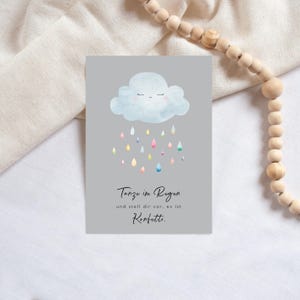 Postkarte A6 Geburtstag Wolke Tanze im Regen und stell dir vor es sei Konfetti Kinder Karte Postkarte Geburtstagskarte Geburtstagsgeschenk