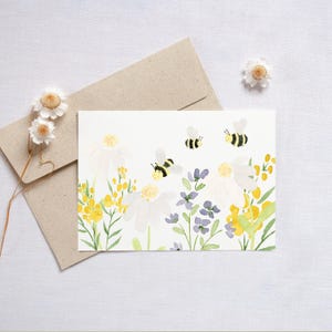 Postkarte Geburtstag Bienen Blumenwiese Postkarte Kinder Imker Postkarte Geburtstag Geburtstagskarte Geburtstagsgeschenk Tierkarte