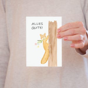 Postkarte A6 Geburtstag Eichhörnchen Alles Gute Postkarte Kinder Postkarte Geburtstag Geburtstagskarte Geschenk Tierkarte