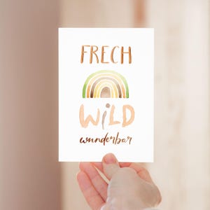 Postkarte A6 Frech Wild Wunderbar Geburtstag Karte Kinder Postkarte Geburtstag Geburtstagskarte Regenbogen Inspiration