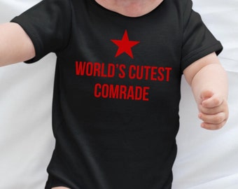 'S Werelds schattigste kameraad nieuwe babyromper, marxistische kinderkleding, antikapitalistische ouders progressieve sociale rechtvaardigheid liberaal-linkse anarchist