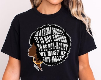 Maglietta con citazione di Angela Davis, maglietta da attivista progressista liberale di sinistra, Black Lives Matter, regalo per insegnante di storia della giustizia sociale antirazzista