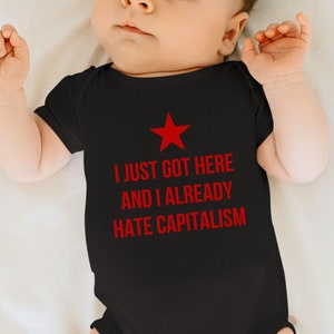 Antikapitalism Ny babybody, marxistiska barnkläder, progressiv social rättvisa liberal vänsteranarkist, antikapitalistisk framtida väljare